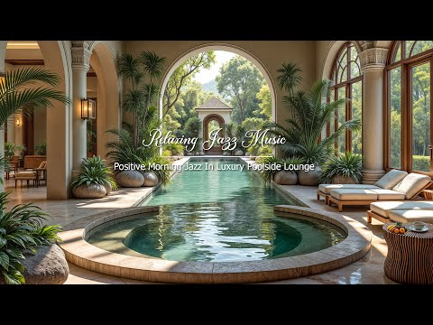 Positive Morning Jazz In Luxury Poolside Lounge - Relaxing Jazz at Forest Restaurant, Nature Therapy