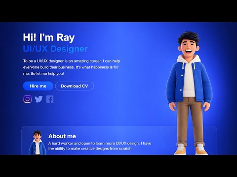 Create a responsive Portfolio Website Using HTML & CSS | UI/UX Designer