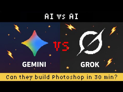 Gemini vs Grok: Can They Build a Photoshop Clone In 30 Minutes ?