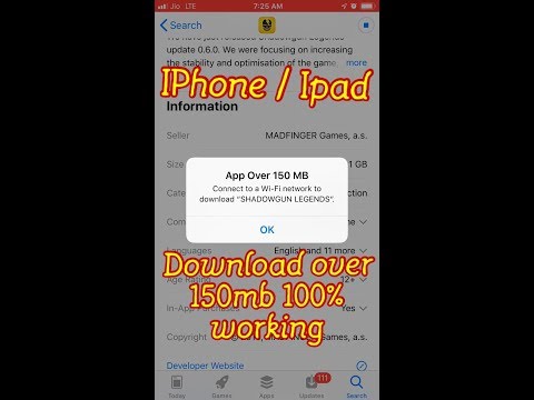 How To Download Games/Apps Over 150mb Without WiFi On iPhone Using Mobile Data iOS 11/12(2018) hindi