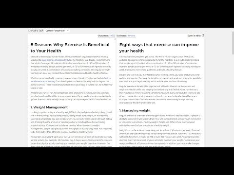 Best Free paraphrasing tool to make a unique version of your text without any plagiarism.