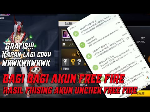 BAGI BAGI AKUN FREE FIRE HASIL FHISING#1