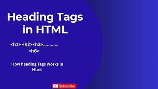 Heading tags in HTML | HTML Tutorial for Beginners.