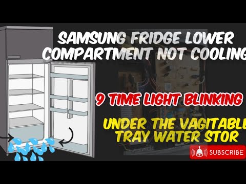 Samsung inverter fridge 9 time light blinking and //under the vagitable tray water stor