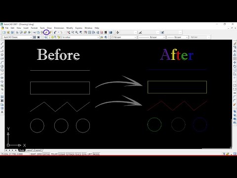 How to change line color after drawing in AutoCad 2007.