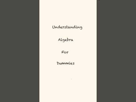 Algebra for Dummies! #mathsrevision #maths #algebra