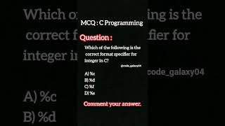 MCQ : C Programming.#coding #codeadventure #computerlanguage #cprogramming #coders