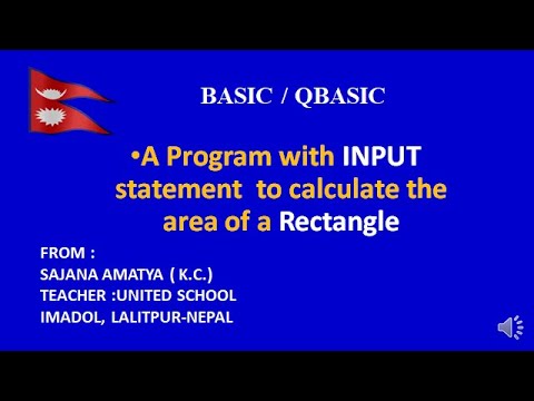 A QBASIC  PROGRAM TO CALCULATE THE AREA OF A RECTANGLE