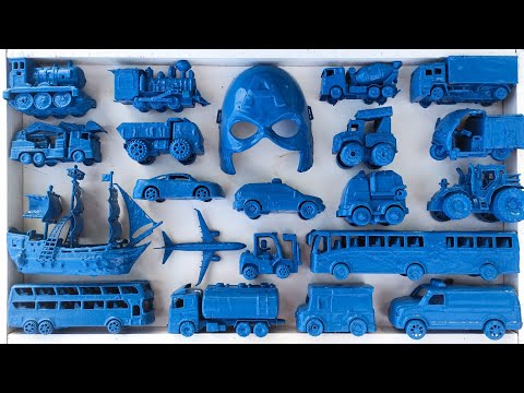 Cleaning Toy Racing Cars, Trains, Forklifts, Airplanes, Concrete Mixer Trucks, Double Decker Buses,