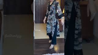 Beautiful office wear printed kurti palazzo design with black lace #trending #lace #design #shorts