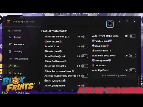 [ RIP EVENT ] BLOX FRUIT 🔥- New Update Zee Hub Script Auto Commadar Boss + Auto Fishing