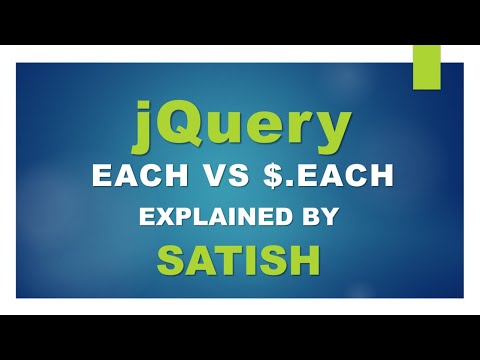 learn jQuery, each vs $.each method  #jquery  #jquerytutorial  #selectors #eachmethod