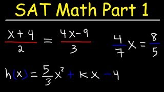 Evaluating Functions and Solving Basic Equations - Algebra - SAT Math Part 1