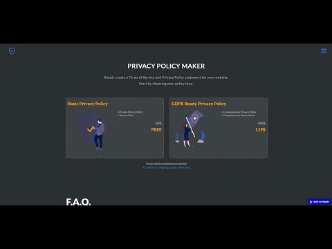 Privacy Policy Generator | A template for Bubble.io