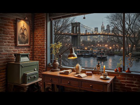 Warm Jazz in a Rainy Autumn Café 🌧️ Piano Jazz Ambience for Study, Work and Relaxation