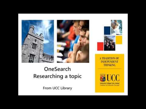 OneSearch - Researching a Topic