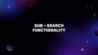 Sub Search Functionality
