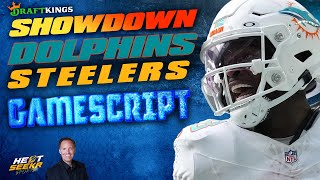 STEELERS v DOLPHINS Gamescript | MNF Monday Night DraftKings SHOWDOWN Strategy | 2025 NFL Week 15