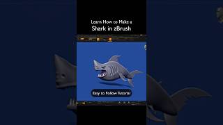 Zbrush Tutorial for Beginners - Making a Shark #3dmodeling #zbrush #3d #cg