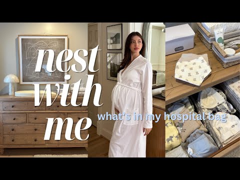 NEST WITH ME: bedside nursery tour, what's in my hospital bag as a first-time mom