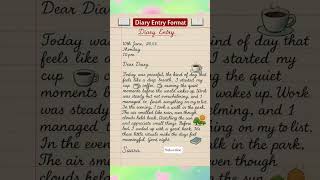 Diary Entry Format for Class 9 & 10 ✍️ | English Writing Skills