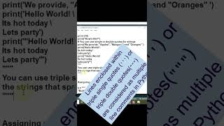 single line and multiline comments in python #shorts #python3 #ytshorts #bintuharwani #pythoncourses