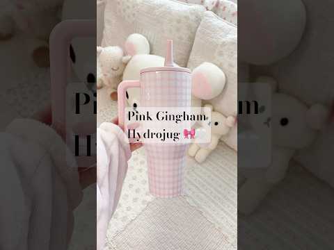 My new pink gingham HydroJug! 🎀 #coquette #hydrojug #girlygirl #pink #aesthetic #girlythings