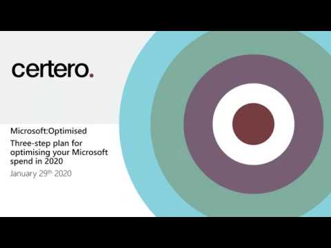 Microsoft Optimised - Three step plan for optimising your Microsoft spend in 2020