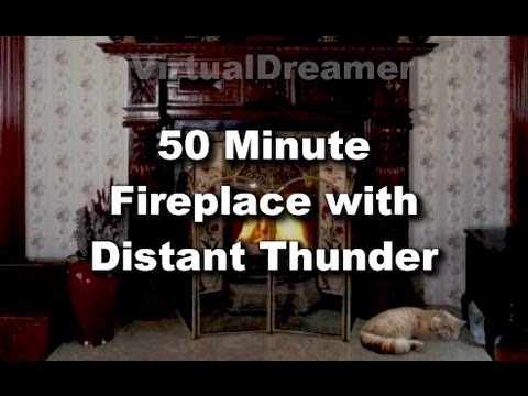 Fireplace Sounds with Thunder: 50 Minute Sound of Fire and Thunder