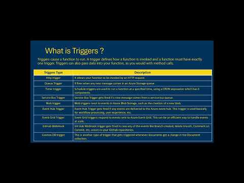 Azure FunctionApp | Triggers