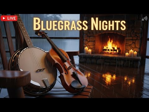 Bluegrass Nights 🔥 Live Fireplace Instrumental Music