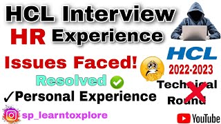 HCL Interview Experience 2022-2023 || HCL Interview 🤔|| HR Round || HCL || #interview #hr #hcl