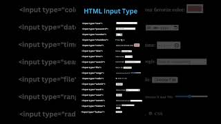 🎯 HTML Input Types — All in One!💻 Perfect for beginners  🚀 #Frontend #WebDevelopment #Coding