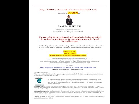 Everything You Wanted to Know about Population Health but were afraid (or too busy) to Ask: