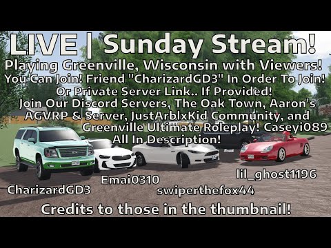 🔴 LIVE: Sunday Stream! | Playing the Spring Update in Greenville, Wisconsin with Viewers! | Roblox