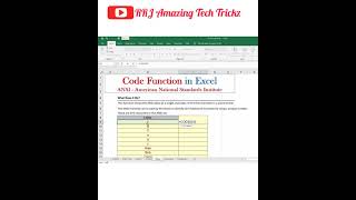 How To Use Code Function in Excel To Show The ANSI Value of Any Single Character #Shorts