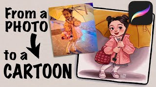 ‏Procreate Digital Drawing Timelapse: From a Photo to Cartoon رسم رقمي : تصميم شخصية كرتونية من صورة
