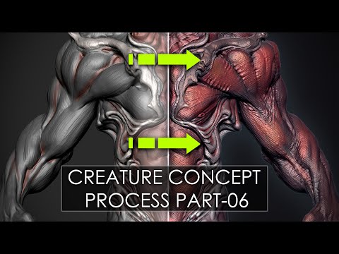 Creature concept Process Part06 (Adding Micro-Detail to the Body)