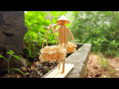 DIY- Amazing from Bamboo Chopsticks Sculpt- Bamboo Stick Man  #shorts