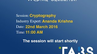 Industry Expert Session on Cryptography by Ananda Krushna, Czar Technologies