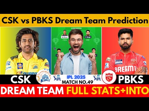 CSK vs PBKS DREAM TEAM PREDICTION | Chennai Super Kings vs Punjab Kings Dream Team Prediction