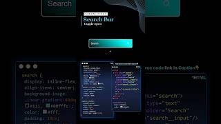 Create Search Bar With Toggle Open using HTML and CSS #coding #css #javascript #shorts #shortvideo