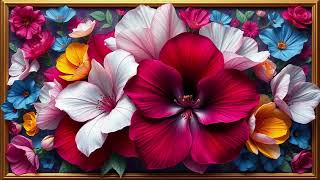Velvet Blooms – 4K Vintage Flower Painting Collection for Calm | Silent Background