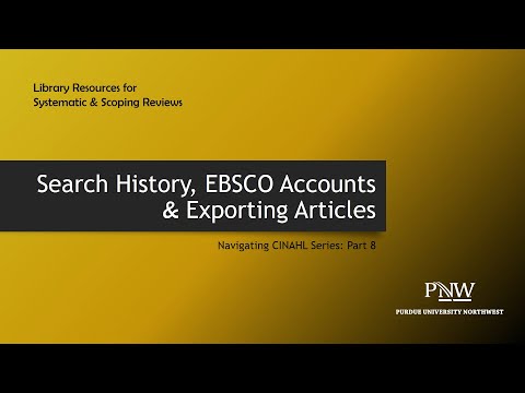Search History and Exporting