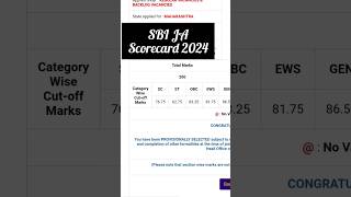 sbi clerk mains 2024 scorecard #sbi #sbiclerk #sbija #cutoff2024 #shorts