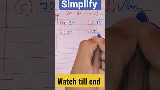Simplify math #solvemath #solution #youtubeshorts
