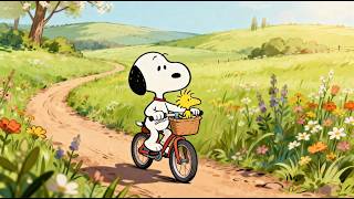 🌼 Relaxing Snoopy Spring Jazz 🚲 Study Music All Day | Soft Jazz for Focus and Calm