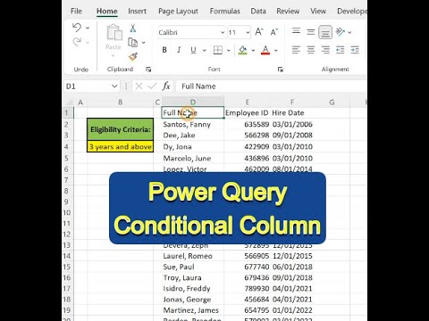 How to use Conditional Column | Microsoft Excel Power Query #powerquery  #conditionalformatting