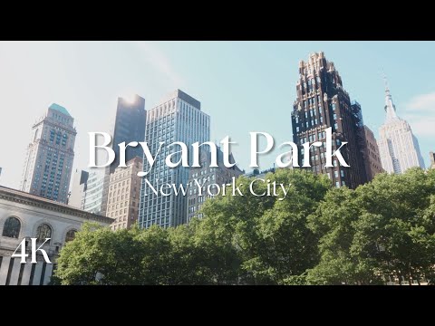 4k Bryant Park - 1 Hour Still Shot in New York City - Ambient, Scenic Relaxation Film