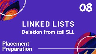 Linked Lists in Python | Part 8 | Deletion from tail in a Singly Linked List